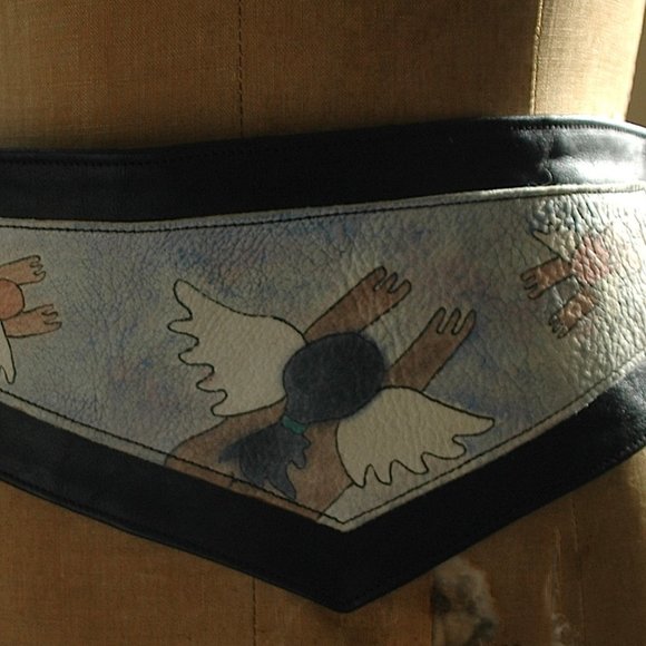 Vintage Hand Painted Leather Belt main image 5